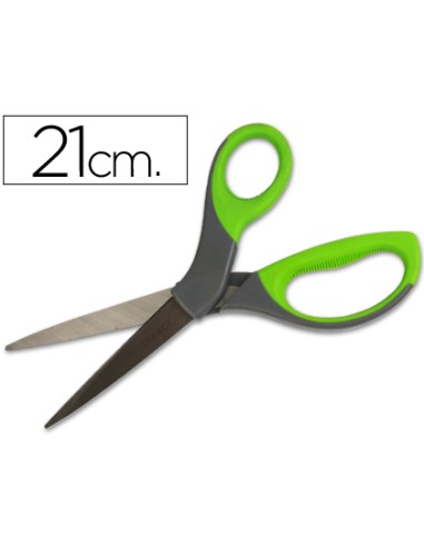 Tijera q-connect mango caucho 8\" 21 cm blister