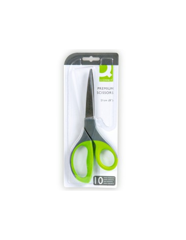 Tijera q-connect mango caucho 8\" 21 cm blister