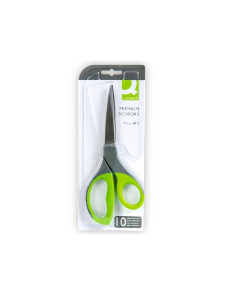 Tijera q-connect mango caucho 8\" 21 cm blister