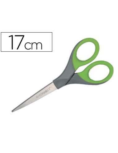 Tijera q-connect mango caucho 7\" 17 cm blister
