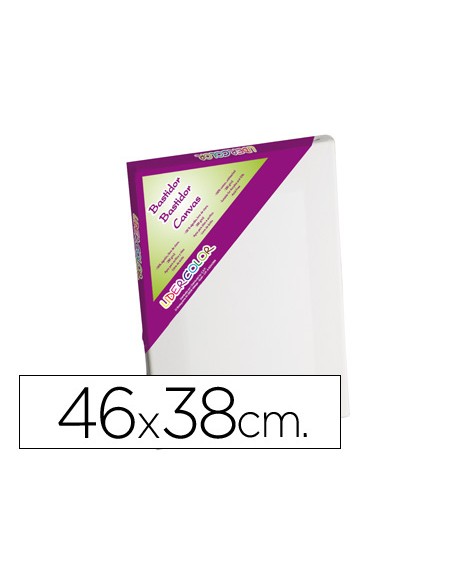 Bastidor liderpapel 8f lienzo grapado trasero algodon 100% marco pawlonia 1,8x3,8 cm bordes madera 46x38 cm