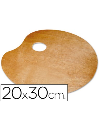 Paleta madera liderpapel ovalada tamaño 20x30...