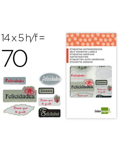 Etiqueta liderpapel adhesiva felicidades /...