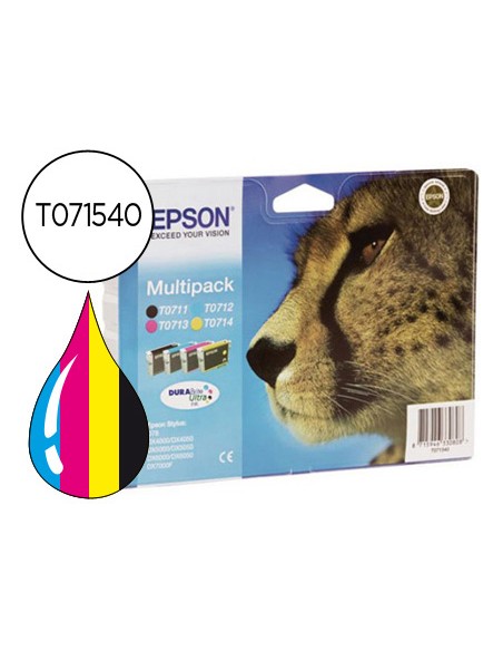 Ink-jet epson stylus d78 d92 d120 dx4000 4050 4400 4450 5000 5050 600 6050 7000f 8400 multipack-t071140+240+340+440-
