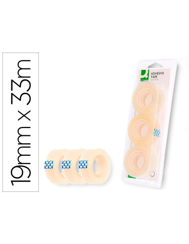 Cinta adhesiva q-connect 33 m x 19 mm blister...