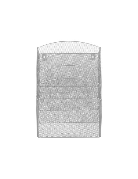 Expositor mural q-connect de pared 5 bandejas din a4 plateado 9,3x31,5x44 cm