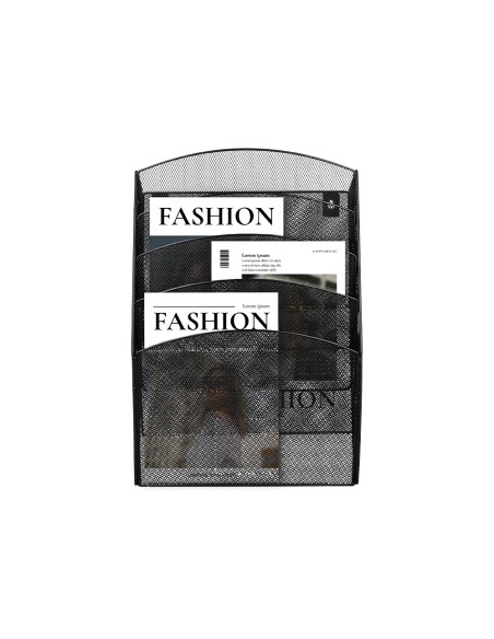 Expositor mural q-connect de pared 5 bandejas din a4 negro 9,3x31,5x44 cm