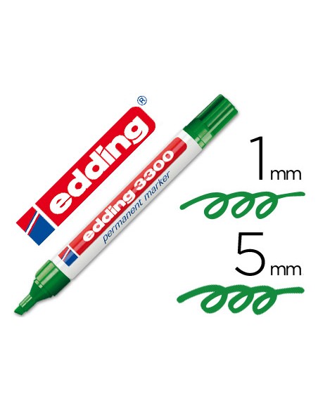 Rotulador edding marcador 3300 n.4 verde punta biselada recargable