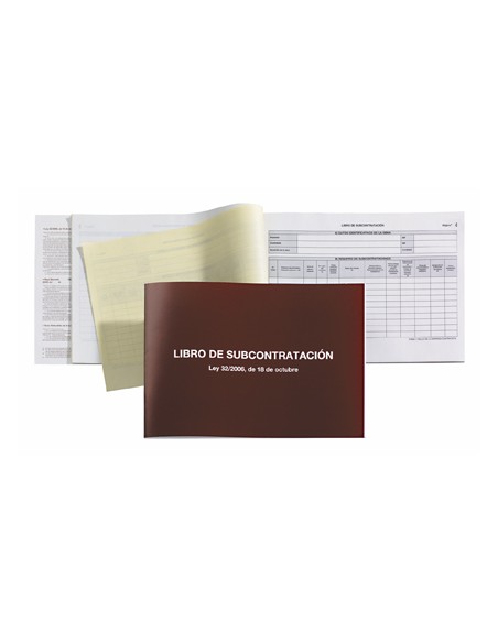 Libro miquelrius subcontratacion folio natural juego de 10 hojas autocopiativas texto gallego