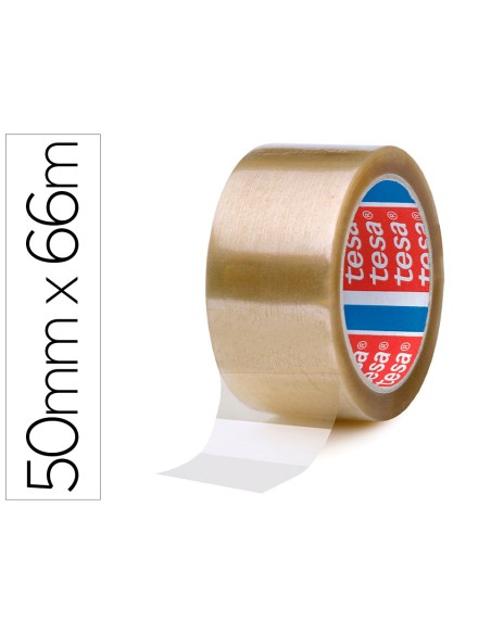 Cinta adhesiva tesa pp transparente 66 m x 50 mm para embalaje
