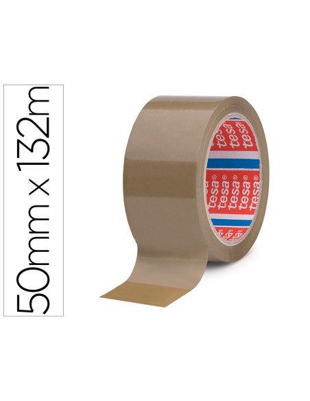 Cinta adhesiva tesa marron pp 132 m x 50 mm para embalaje