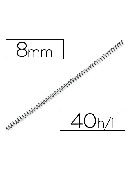 Espiral metalico yosan negro paso 64 5:1 8 mm calibre 1,00 mm