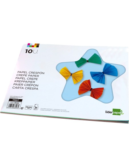 Bloc trabajos manuales liderpapel crespon 240x315mm 10 hojas colores surtidos