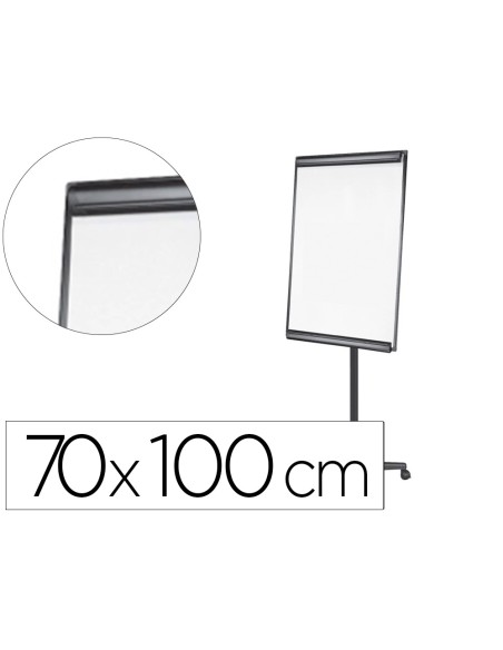 Pizarra movil q-connect con ruedas para conferencias tablero lacado blanco apta para escritura directa y bloc