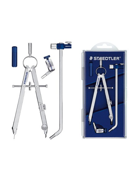 Compas staedtler micrometrico con alargadera tubo de minas adaptador universal de rosca mars 551