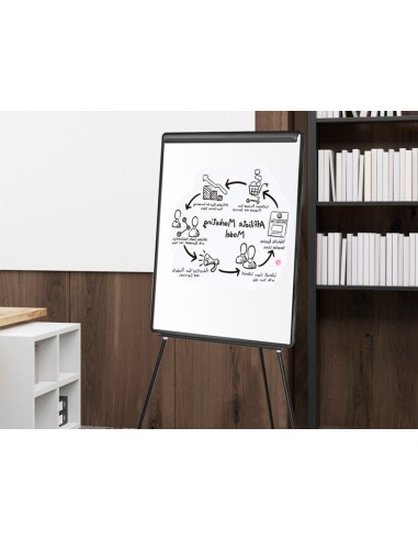 Pizarra blanca q-connect con tripode 100x70 cm...