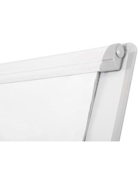 Pizarra blanca q-connect con tripode 90x60x195cm para convenciones superficie laminada escritura directa