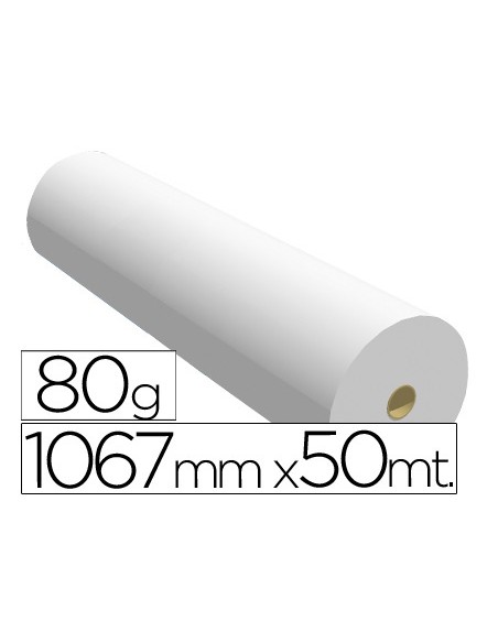Papel reprografia para plotter 1067mmx50mt 80 g impresion ink-jet