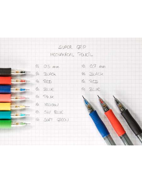 Portaminas pilot super grip azul 0,5 mm sujecion de caucho