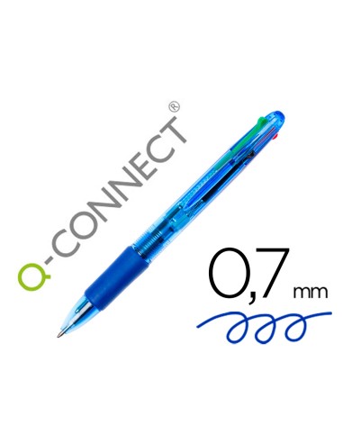 Boligrafo q-connect 4 en 1 tinta 4 colores...