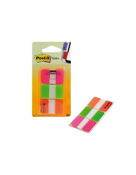 Banderitas separadoras rigidas dispensador 3 colores post-it index 686-pgo medianos22 banderitas por color