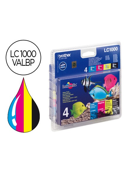 Ink-jet brother lc-1000 pack negro/cian/magenta y amarillo