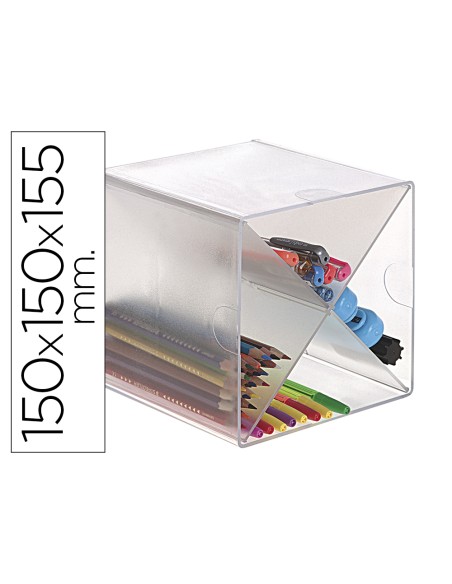 Archicubo archivo 2000 aspa organizador modular apilable plastico 150x150x150 mm incluye dos clips sujecion