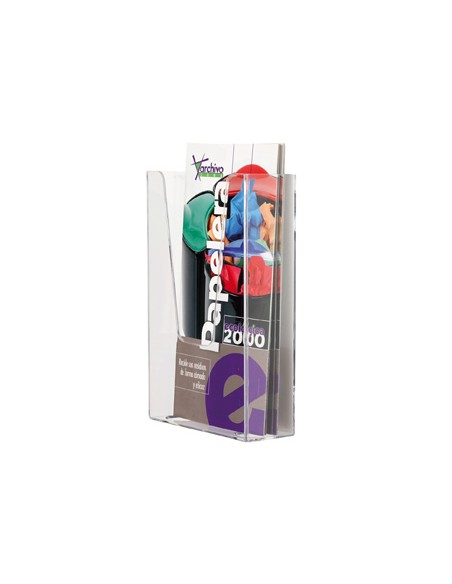 Expositor mural archivo 2000 metacrilato 1/3 din a4 transparente 110x45x180 mm un compartimiento