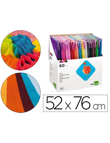 Papel seda liderpapel 52x76 cm expositor 60...