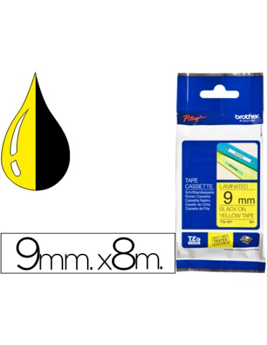 Cinta brother tze621 amarillo-negro 9mm...