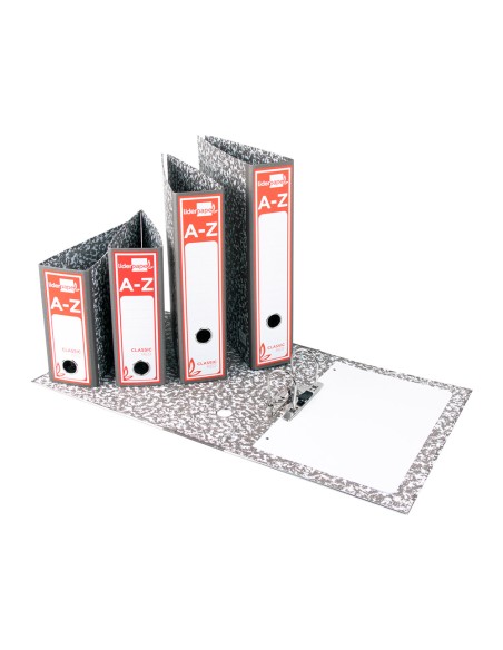 Archivador de palanca liderpapel a4 classic red carton entrecolado sin rado lomo 80mm gris compresor metalico