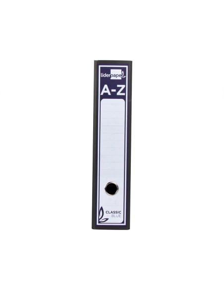 Archivador de palanca liderpapel a4 classic blue carton entrecolado sin rado lomo 80mm negro compresor metalico