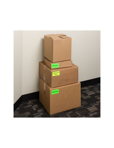 Etiqueta adhesiva tico amarill o fluorescenteses permanente fsc laser/inkjet/fotocopia 70x36mm caja de 1680 unidades