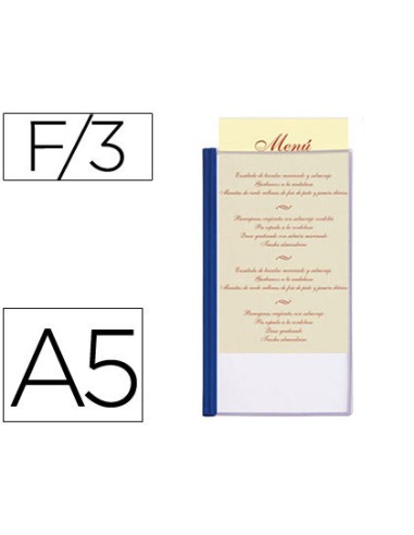 Porta menus liderpapel pvc din a5 con 3 fundas