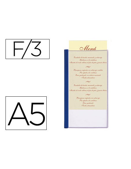 Porta menus liderpapel pvc din a5 con 3 fundas