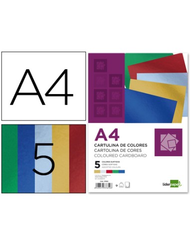 Cartulina liderpapel a4 235 g/m2 metalizada 5...