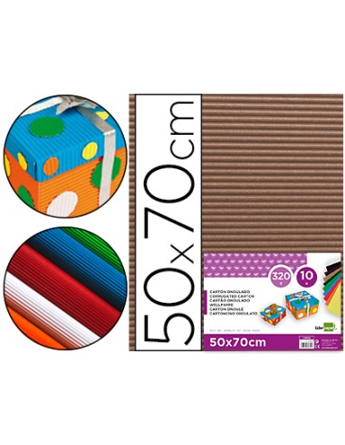 Carton ondulado liderpapel 50 x 70cm 320 g marron
