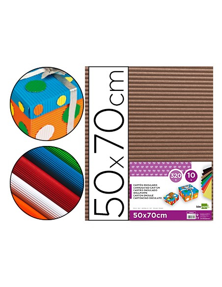 Carton ondulado liderpapel 50 x 70cm 320 g marron