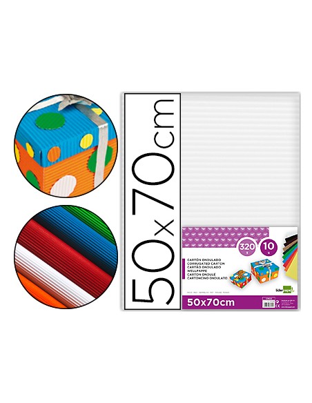 Carton ondulado liderpapel 50 x 70cm 320 g blanco