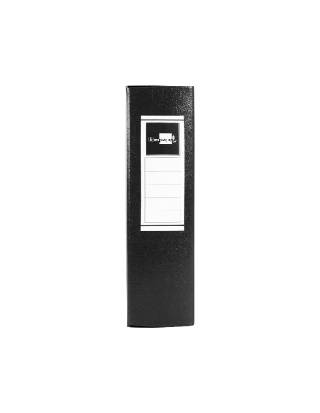 Carpeta proyectos liderpapel folio lomo 90mm carton gofrado negra