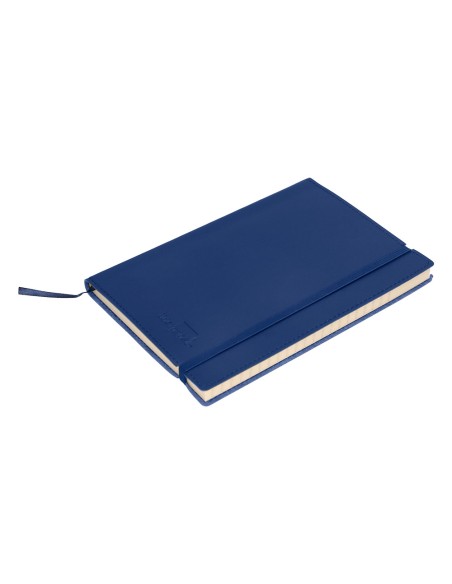 Libreta liderpapel simil piel a5 120 hojas 70g/m2 horizontal sin margen azul