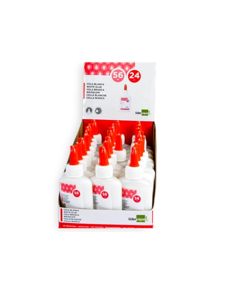 Pegamento cola blanca lavable liderpapel bote de 56 ml