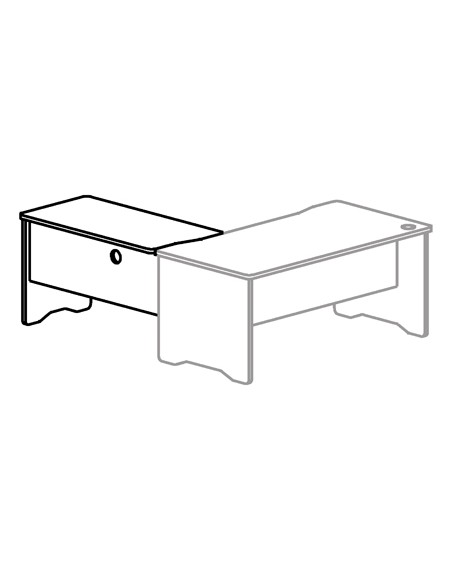 Ala para mesa rocada serie work 100x60x76 cm derecha o izquierda acabado aa01 haya/haya