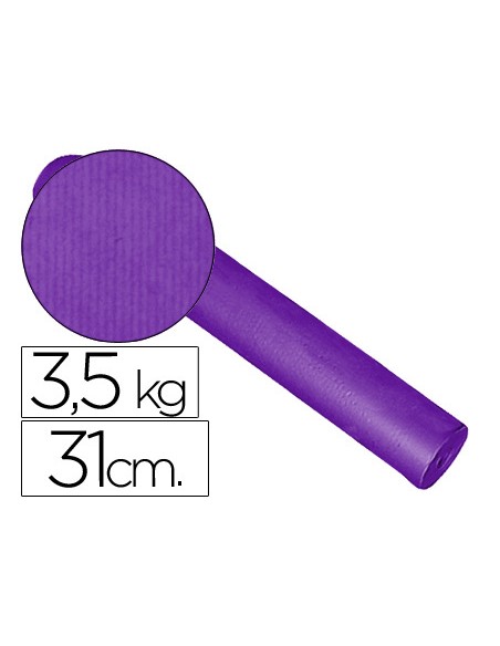 Papel de regalo kraft liso bobina ancho 31 cm peso 3,5 kg gramaje 60 gr color lila