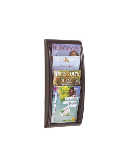 Expositor mural paperflow din a4 negro 4 casillas 650x290x95 mm