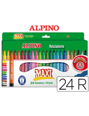 Rotulador alpino maxi caja de 24 unidades...