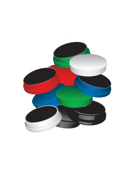 Iman para sujecion q-connect ideal para pizarras magneticas20 mm colores surtidos caja de 10 unidades