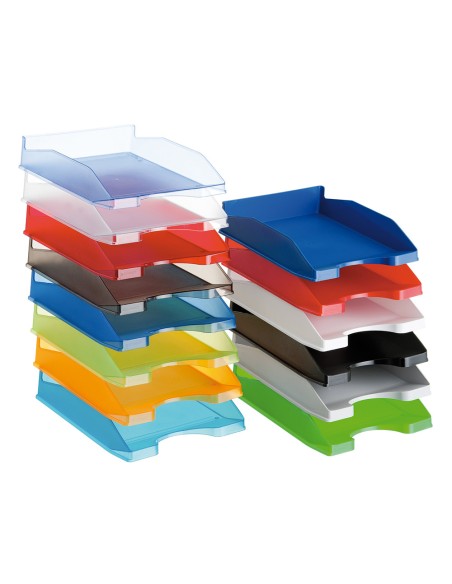 Bandeja sobremesa plastico q-connect naranja transparente 240x70x340 mm