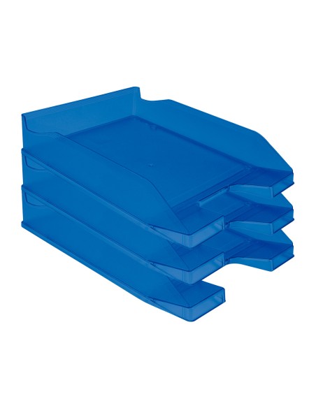 Bandeja sobremesa plastico q-connect azul transparente 240x70x340 mm