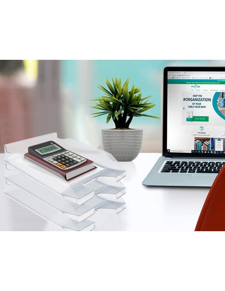 Bandeja sobremesa plastico q-connect transparente 240x70x340 mm